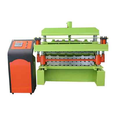 Petit pain de double couche de panneau de mur de toit formant trapézoïdal de machine ridé