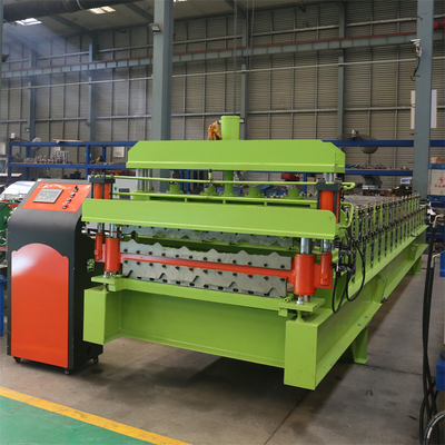 Petit pain de double couche de panneau de mur de toit formant trapézoïdal de machine ridé