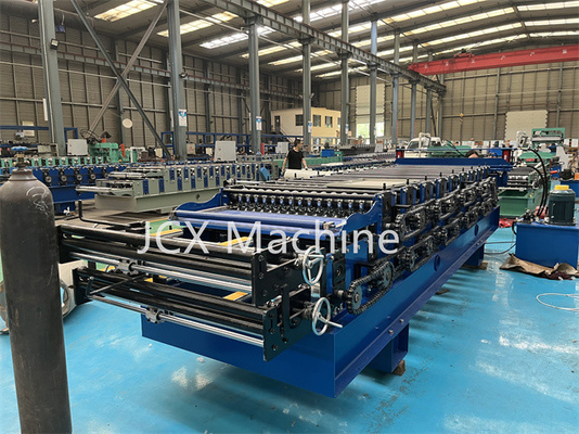 double couche 5.5kW formant la machine, petit pain en acier de couleur ondulée de toit formant la machine