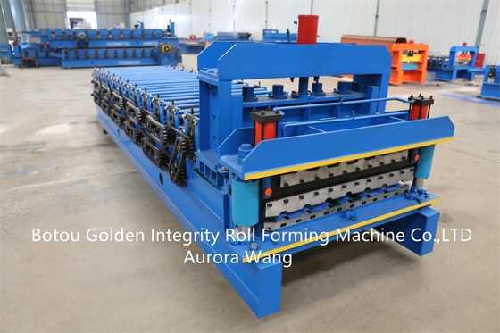 Petit pain trapézoïdal combiné de matériau de construction de tuile de toit de machines de matériau de construction de double couche formant la machine