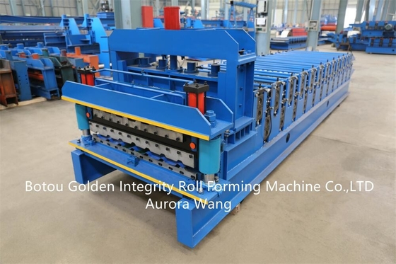 Petit pain trapézoïdal combiné de matériau de construction de tuile de toit de machines de matériau de construction de double couche formant la machine