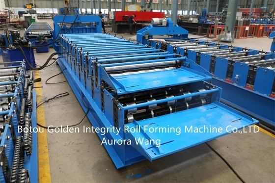 Le panneau de toit faisant la feuille de mur de toit de machine faisant à machine l'acier de lustre de double couche couvrent de tuiles la feuille couvrante faisant la machine