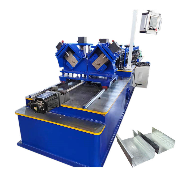 Double en acier C et ligne petit pain en acier d'U de goujon de lumière formant la machine pour faire des profils de cloison sèche