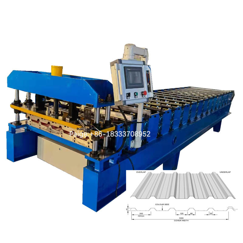 Petit pain trapézoïdal de toit en métal de forme formant le petit pain en acier de toit de machine formant la machine